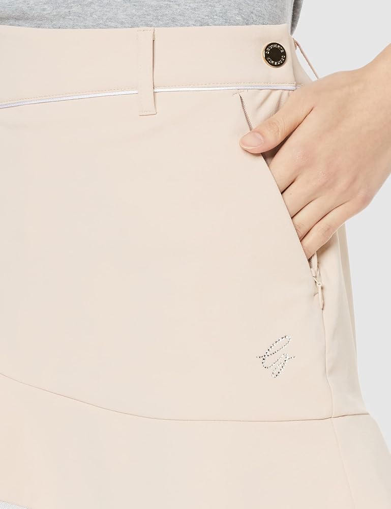 【新品未使用】デザントゴルフ　LUXE COLLECTION フレアミニスカート デサントゴルフ DE [LUXE]一体型ペチパンツUVストレッチ裾ロゴ